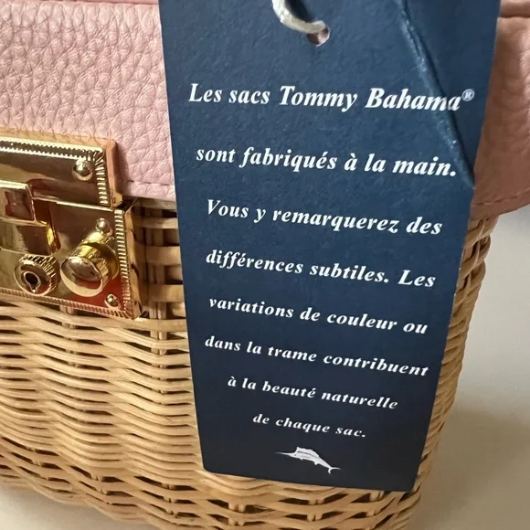 Tommy Bahama Wicker Leather Purse Crossbody Bag - Picture 4 of 9